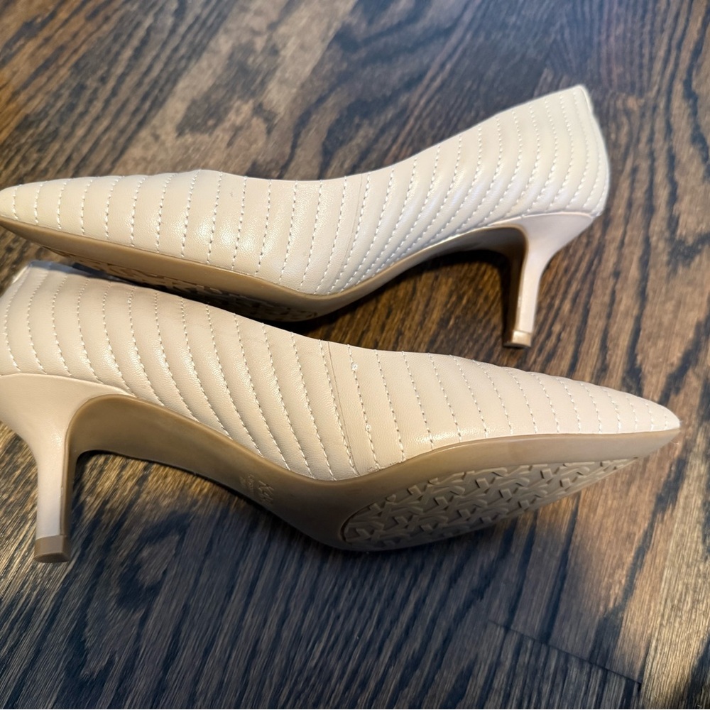 Karl Lagerfeld Quilted Cream Heels